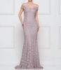 off shoulder lace gown in mauve