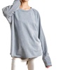 mineral washed raw hem top in grey