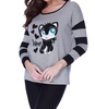 kitty love pullover in gray multi