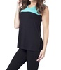 color-block sleeveless tank in black/mint