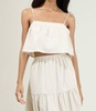 everlanes striped crop top in tan/white