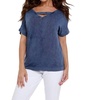 front to back braided top in denim