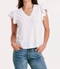 oslo petal sleeve top in white