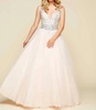 modern ball gown in nude/silver