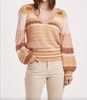 gia v-neck sweater top in copper rose