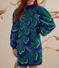 flower knit dress in blue maxi