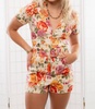 hillside floral outlaw romper in orange