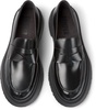Black Leather Moccasin Ballerinas for Women.