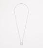 Rhodium-Plated Sterling Silver Square Pendent Necklace