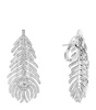 Medium White Gold and Diamond Plume de Paon Earrings