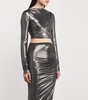 Metallic Draped Crop Top