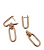 Yellow Gold Knuckle Classic Link Chain Earrings