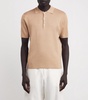Silk-Cotton Textured Polo Shirt