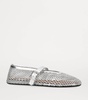 Metallic Net Mary Jane Ballerina Flats