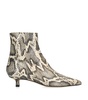 Leather Snake Print Sofia Heeled Boots 35