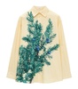Cotton-Silk Juniper Branch Shirt