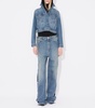 Knitted-Hood Denim Jacket