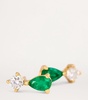 Yellow Gold, Diamond and Emerald Stud Earrings