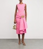 Silk-Trim Cocktail Midi Dress