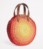 Small Raffia Round Top-Handle Bag