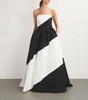 Silk Colour-Block Strapless Gown