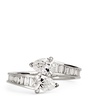 White Gold and Diamond  Saturn Ring