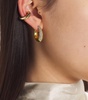 Yellow Gold and Diamond Oval Hoop Earrings