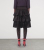 Satin Tiered  Midi Skirt