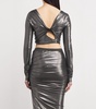 Metallic Draped Crop Top