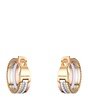 Mixed Gold and Diamond Quatre White Hoop Earrings