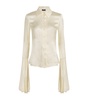 Satin Bell-Sleeve Shirt