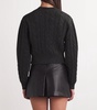 Wool-Blend Rhinestone Cable-Knit Cardigan