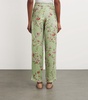 Linen Floral Wide-Leg Trousers