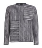 Jacquard-Striped Crew-Neck Sweater