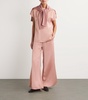 Elasticated-Waistband Flared Trousers