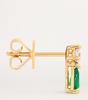 Yellow Gold, Diamond and Emerald Stud Earrings