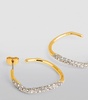 Gold-Plated Pavé Solalnes Hoop Earrings