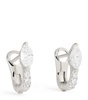 White Gold and Diamond Huggie Earrings