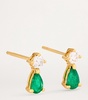 Yellow Gold, Diamond and Emerald Stud Earrings