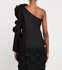 Silk Asymmetric Rosette Top