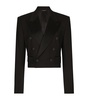 Virgin Wool-Blend Cropped Blazer
