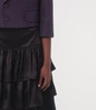 Satin Tiered  Midi Skirt
