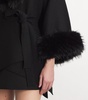 Faux Fur-Trim Joanna Cardigan