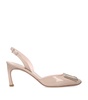 Leather Trompette Slingback Pumps 70