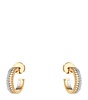 Mixed Gold and Diamond Quatre Hoop Earrings