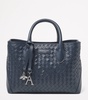 Midi Woven Leather London Tote Bag