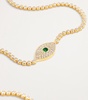 Yellow Gold, Diamond and Emerald Evil Eye Choker Necklace