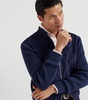 Suede-Cotton Bomber Jacket