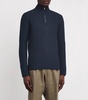 Silk-Cotton Knit Quarter-Zip Sweater