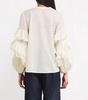 Cotton Ruffled V-Neck Blouse
